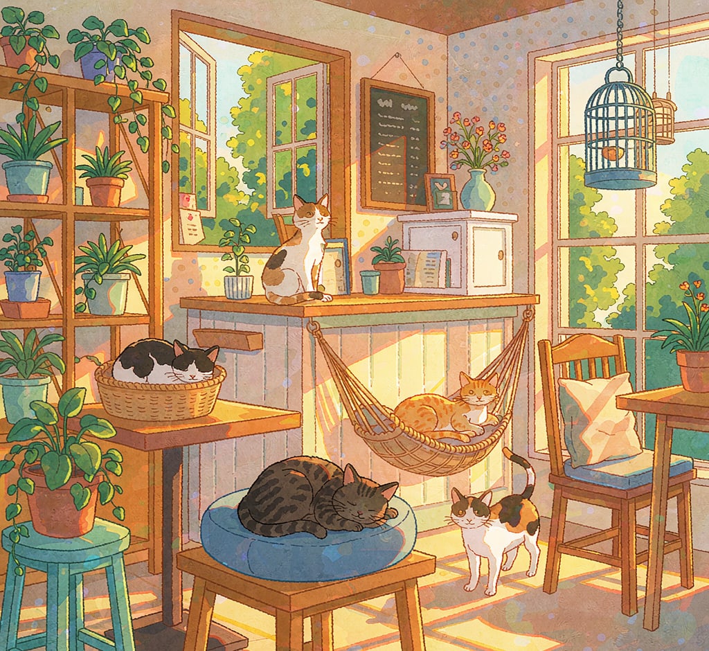 猫咪咖啡馆 在线拼图